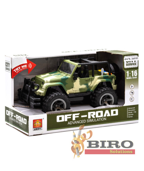 Mașină cu inerție 1:16 "Wrangler Military" (lumini,sunete)